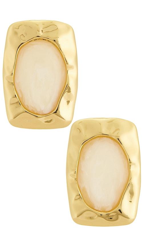 ettika liquid resin earring in beige.