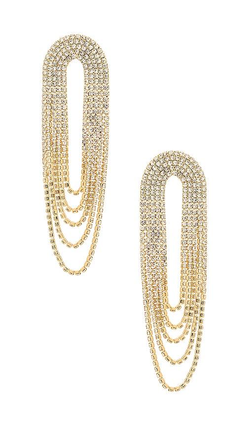 ettika melting earrings in metallic gold.