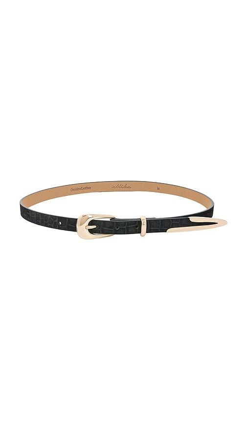 ettika modern saddle belt in black. - size l (also in m, s, xs)
