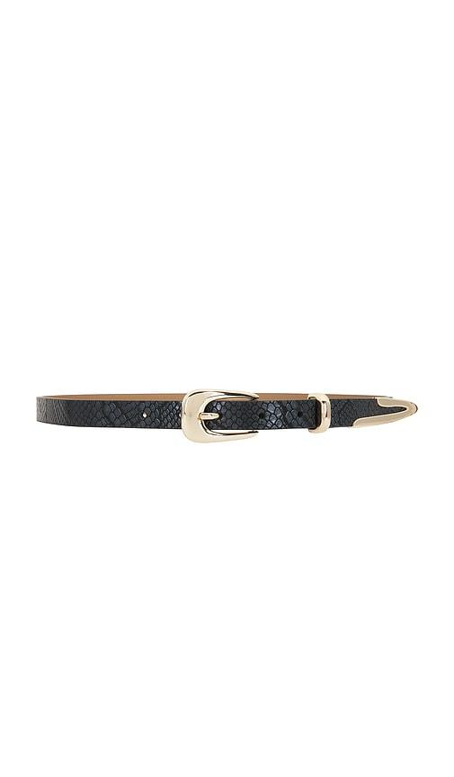 ettika modern saddle belt in black. - size l (also in m, s)