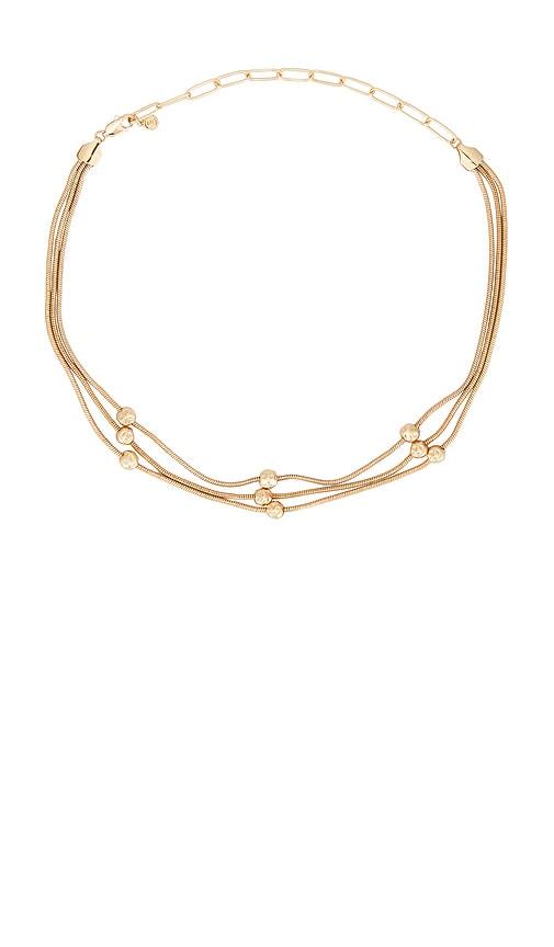 ettika molten snake chain necklace in metallic gold.