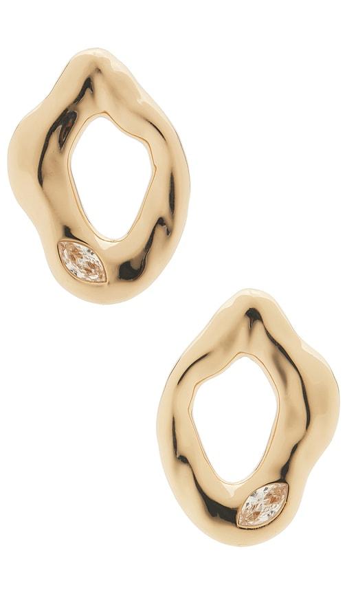 ettika molten sparkle earrings in metallic gold.