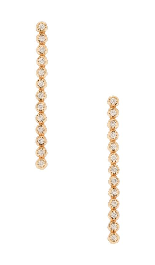 ettika molten sparkle linear earrings in metallic gold.