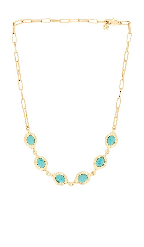 ettika molten turquoise necklace in turquoise.