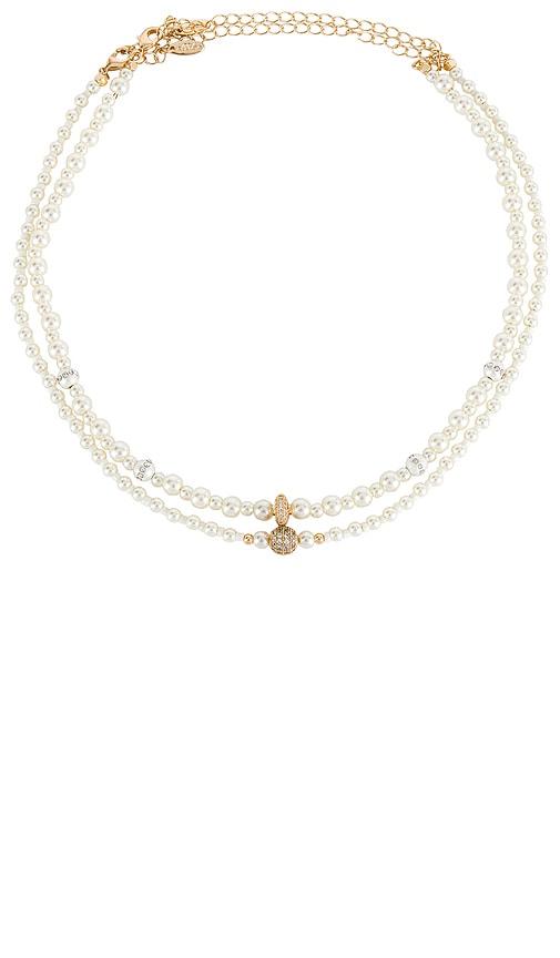 ettika pearl beaded layered necklace set in ivory.