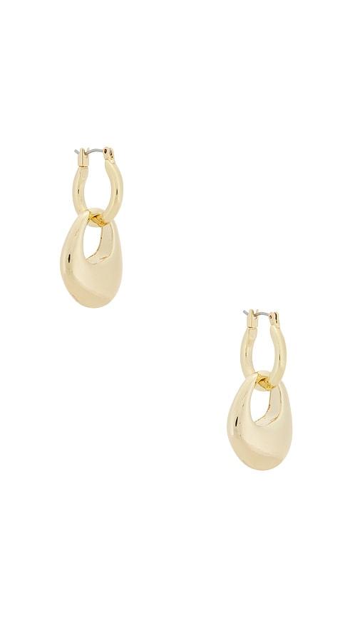 ettika pebble loop earrings in metallic gold.