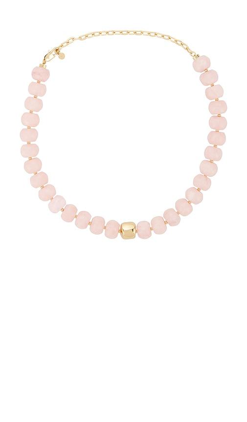 ettika power bead statement necklace in rose.
