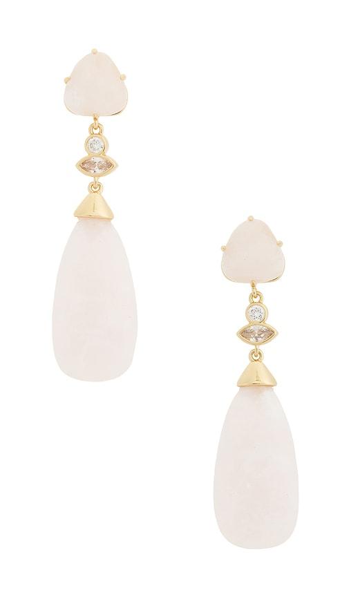 ettika solstice drop earrings in rose.