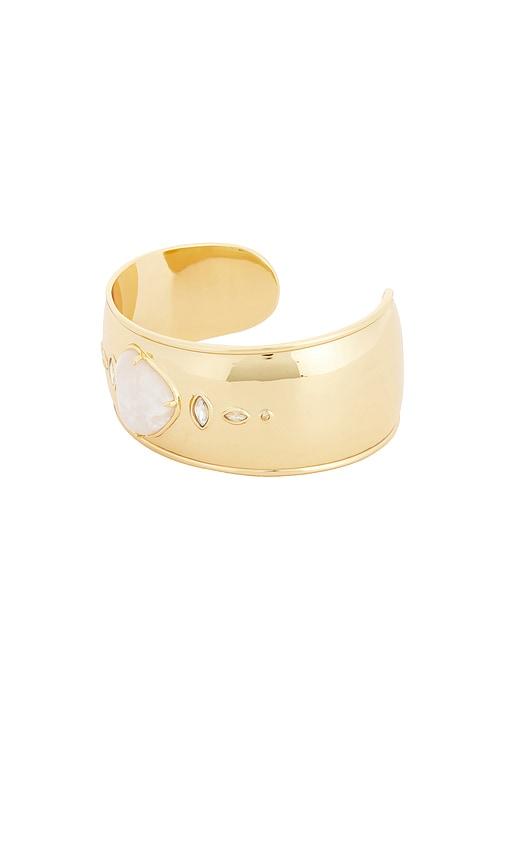 ettika solstice thick cuff bracelet in white.