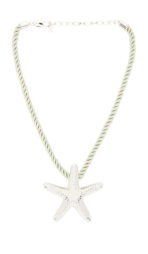 ettika starfish statement oendant necklace in metallic silver.