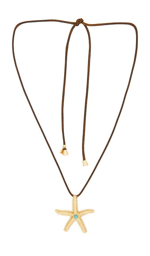 ettika starfish wrap necklace in metallic gold.