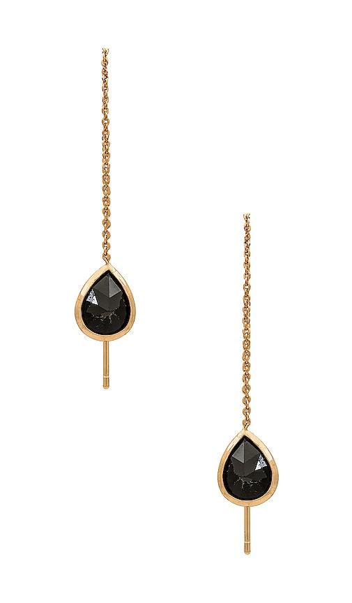 ettika threader earrings in metallic gold.
