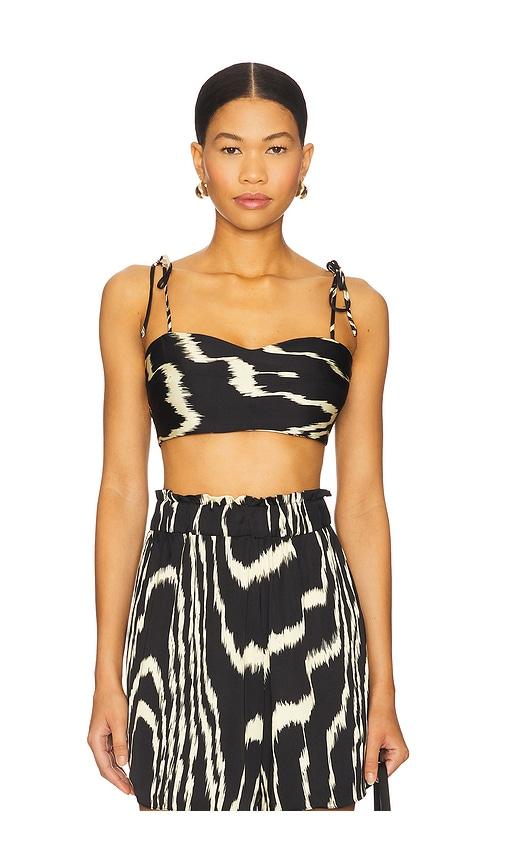 eugenia fernandez turrito crop top turquoise in black. - size l (also in s, m)