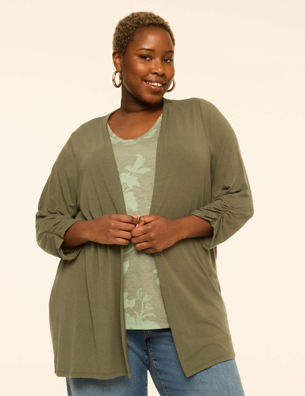 everywear brushed open-front overpiece