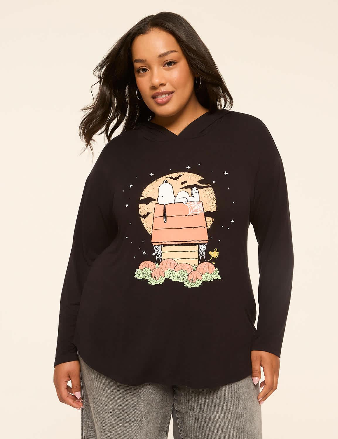 everywear halloween snoopy doghouse graphic hoodie