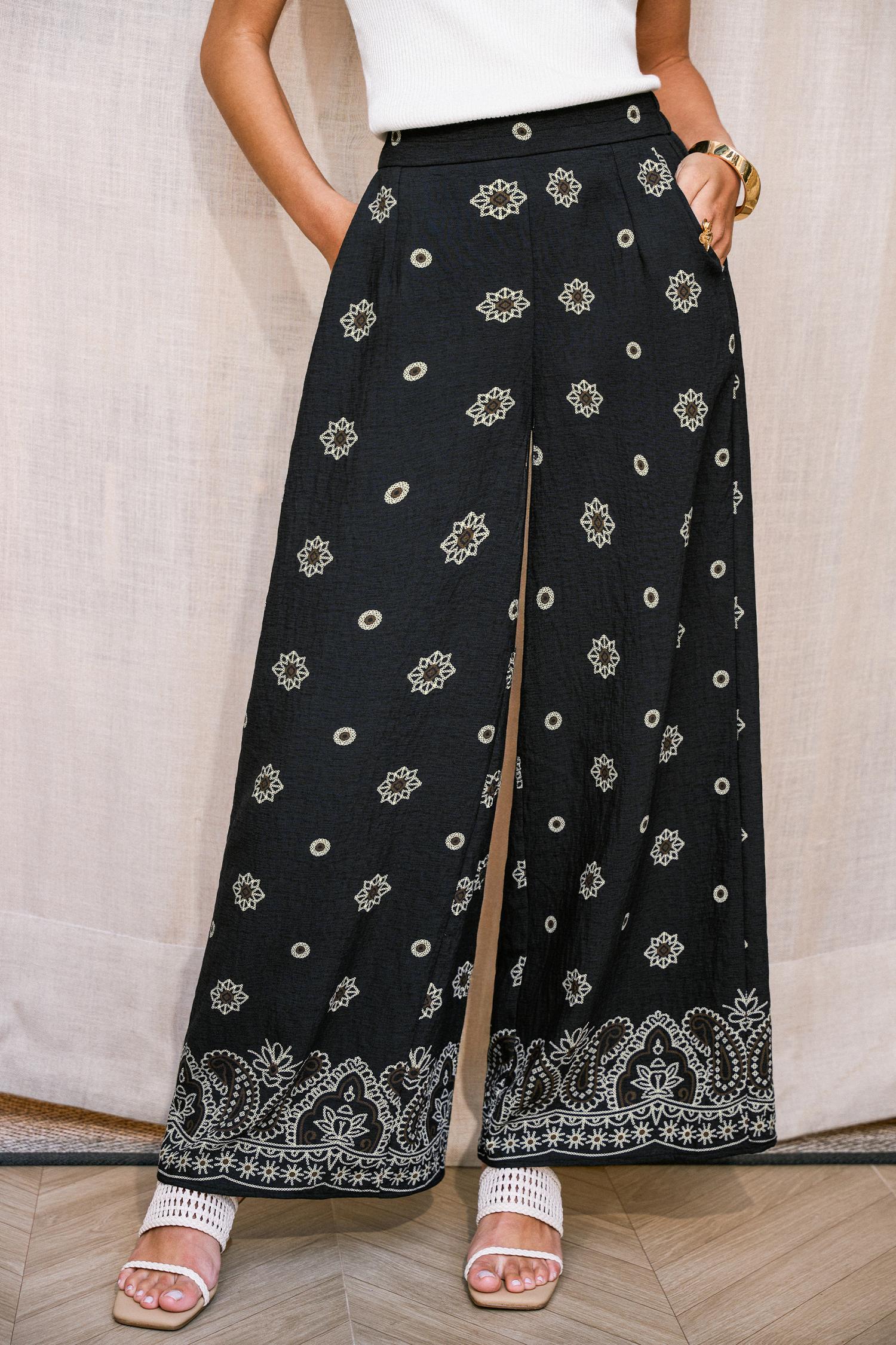 exhilarating paisley pants - l
