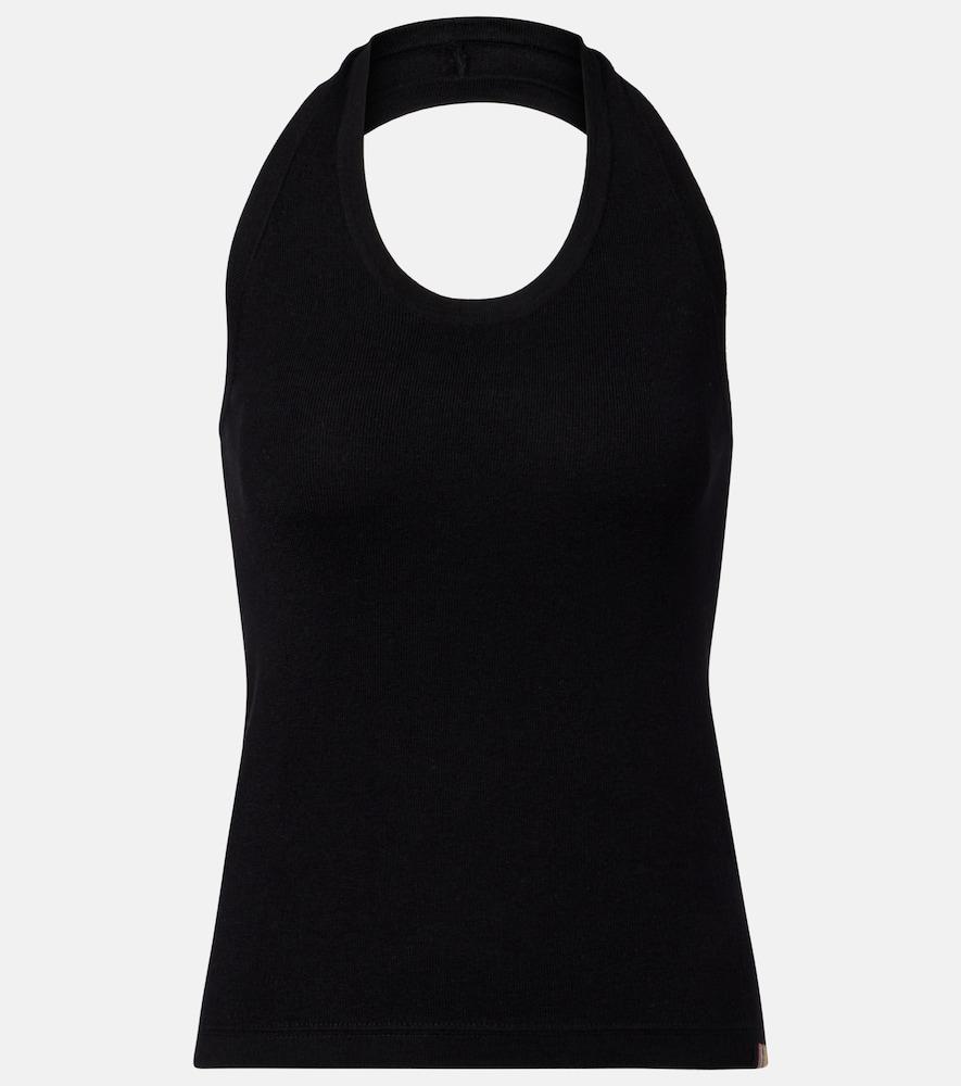 extreme cashmere jerry halterneck cotton and cashmere top