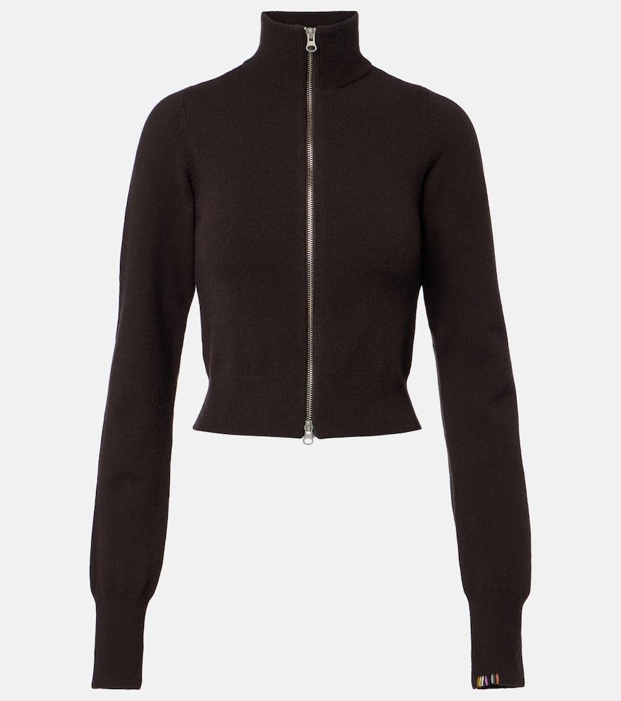 extreme cashmere n°302 lemon cashmere-blend zip-up cardigan
