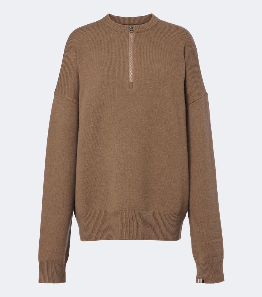 extreme cashmere n°496 like cashmere-blend half-zip sweater