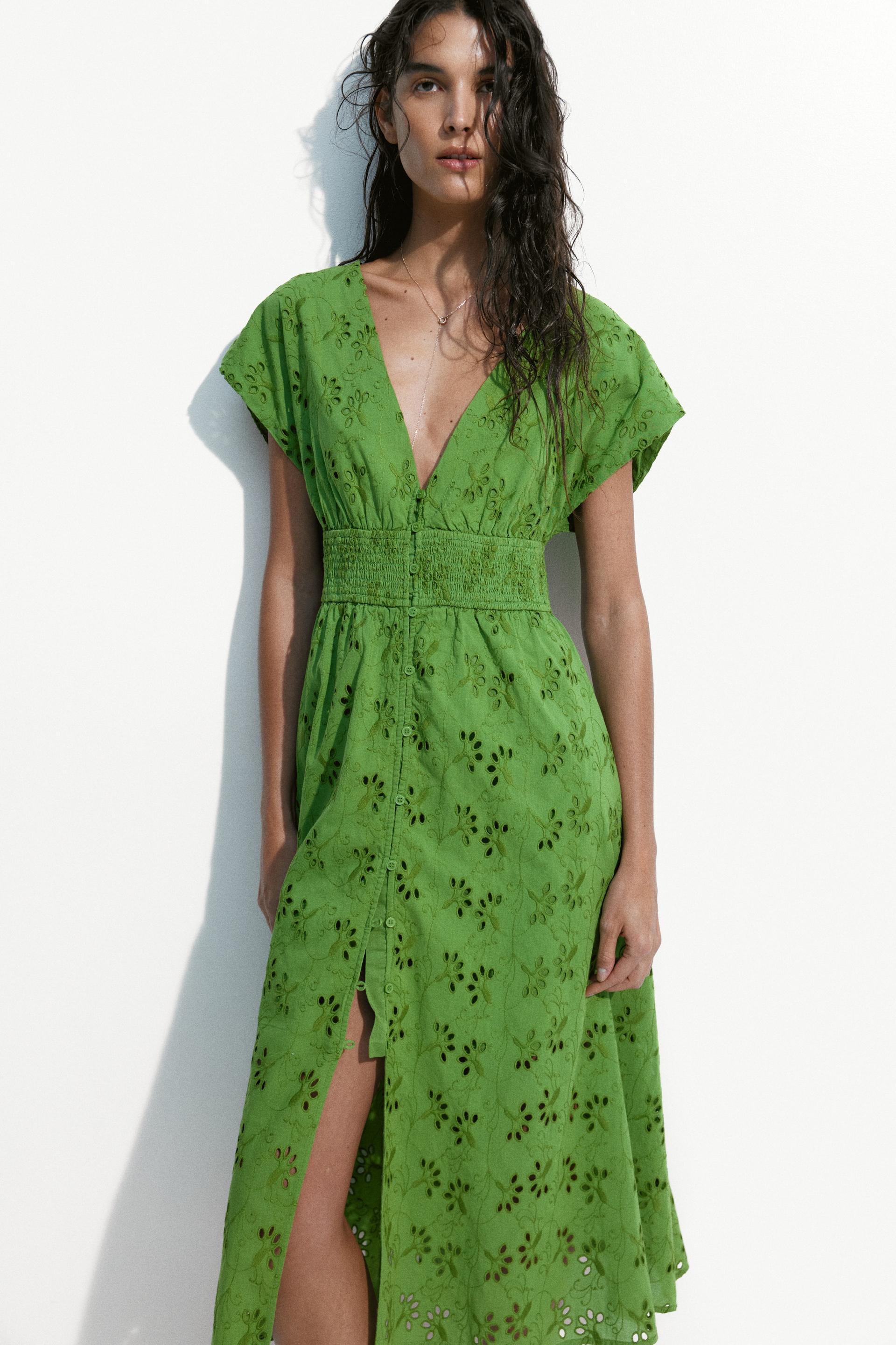 eyelet-embroidered cotton dress