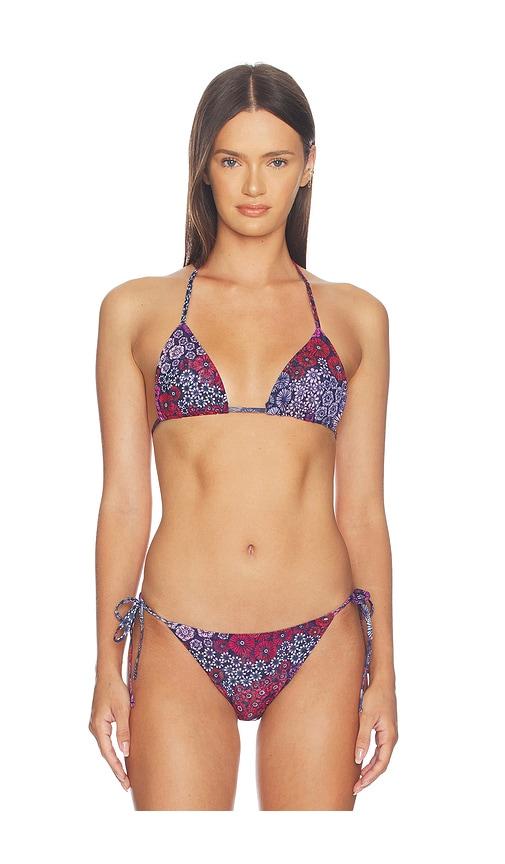 eywasouls malibu kaya bikini top in mauve. - size l (also in xs, s, m)