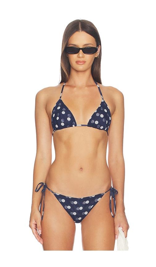 eywasouls malibu kaya bikini top in navy. - size l (also in xs, s, m)