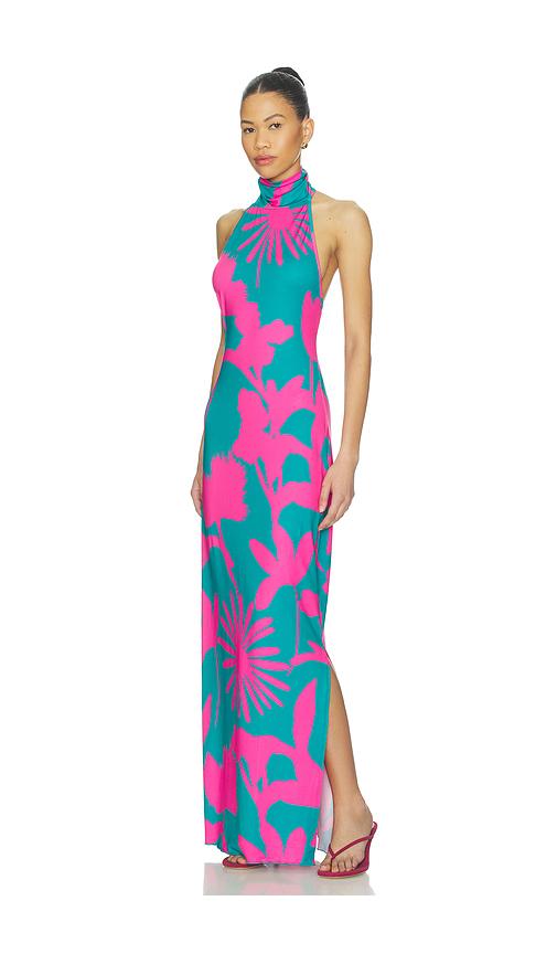 eywasouls malibu montana midi dress in fuchsia,teal. - size m (also in s, xs)