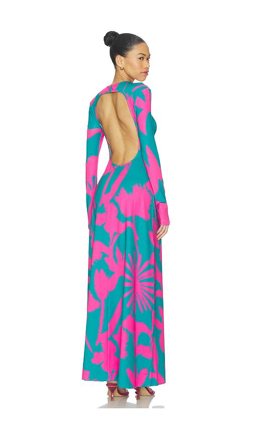 eywasouls malibu sammy midi dress in fuchsia,teal. - size l (also in xs, s, m)