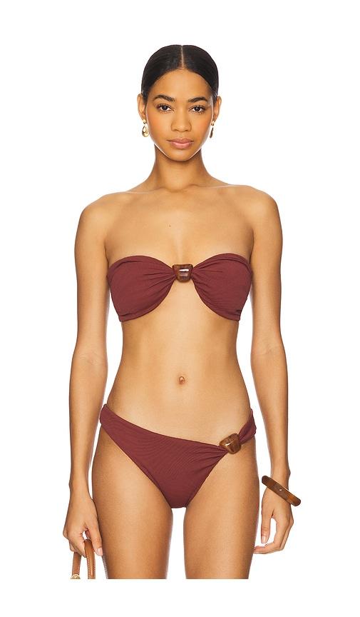 f e l l a eli bikini top in brick. - size s (also in xs)