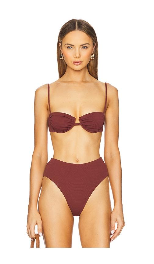 f e l l a gabriel bikini top in brown. - size s (also in xs)