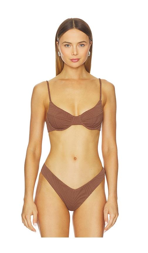 f e l l a gareth bikini top in brown. - size l (also in xs, m)