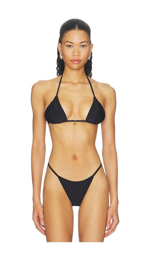 fae honey bikini top in black. - size l (also in s, xs, m)