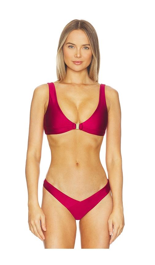 fae kendall bikini top in burgundy. - size l (also in s, xs, m)