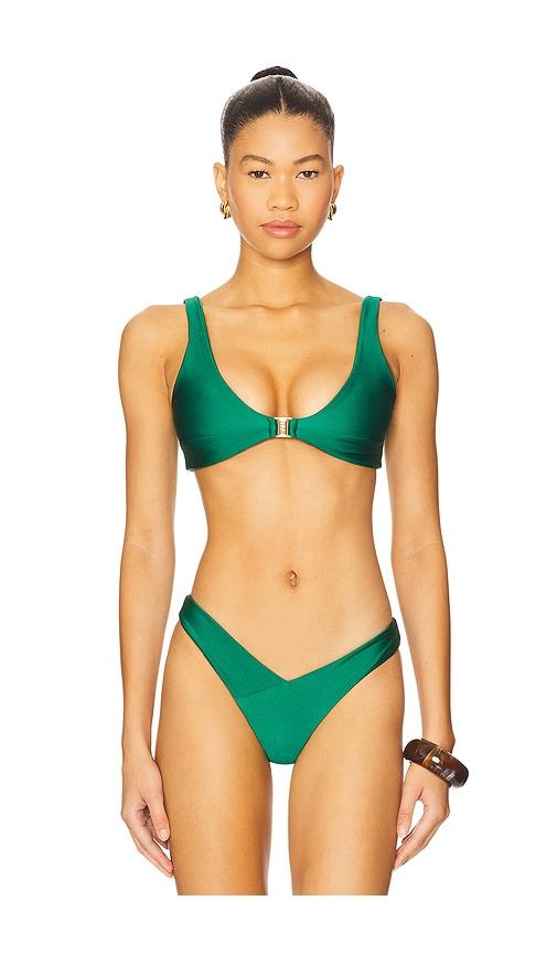 fae kendall bikini top in green. - size m (also in s, xs)