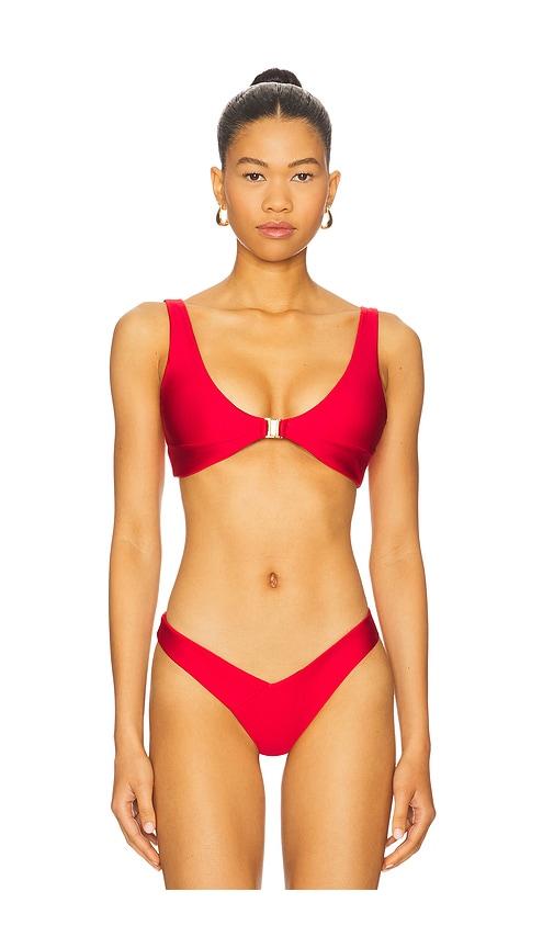 fae kendall bikini top in red. - size l (also in xs, m, xl)