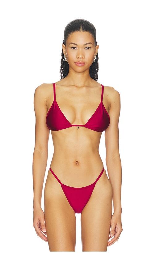 fae lumi bikini top in red. - size l (also in m, s, xs)