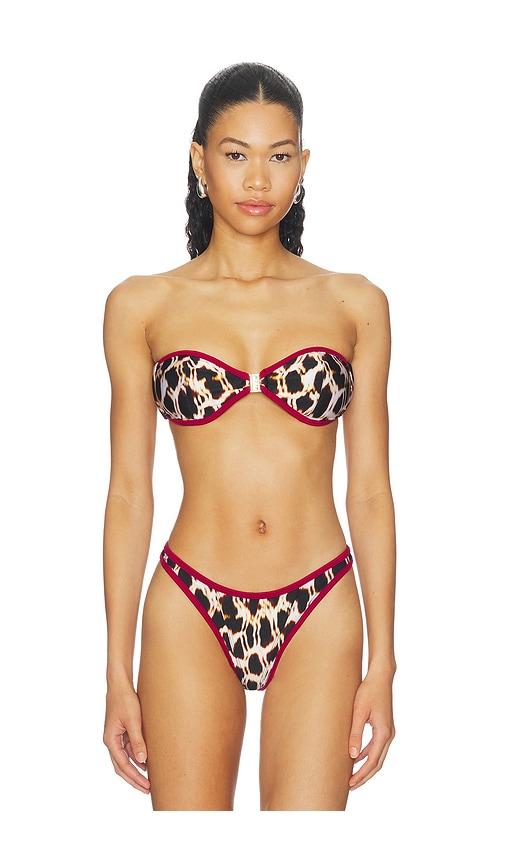 fae tallara bikini top in brown. - size m (also in s, xs)
