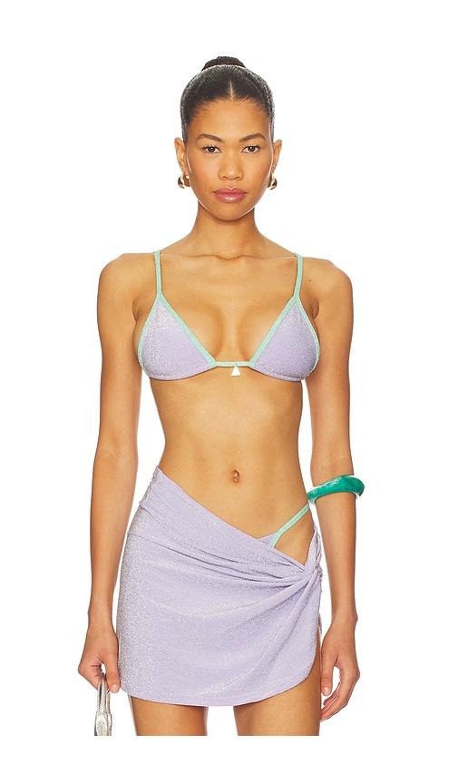 fae x revolve lumi triangle bikini top in purple. - size l (also in s, xs, m)