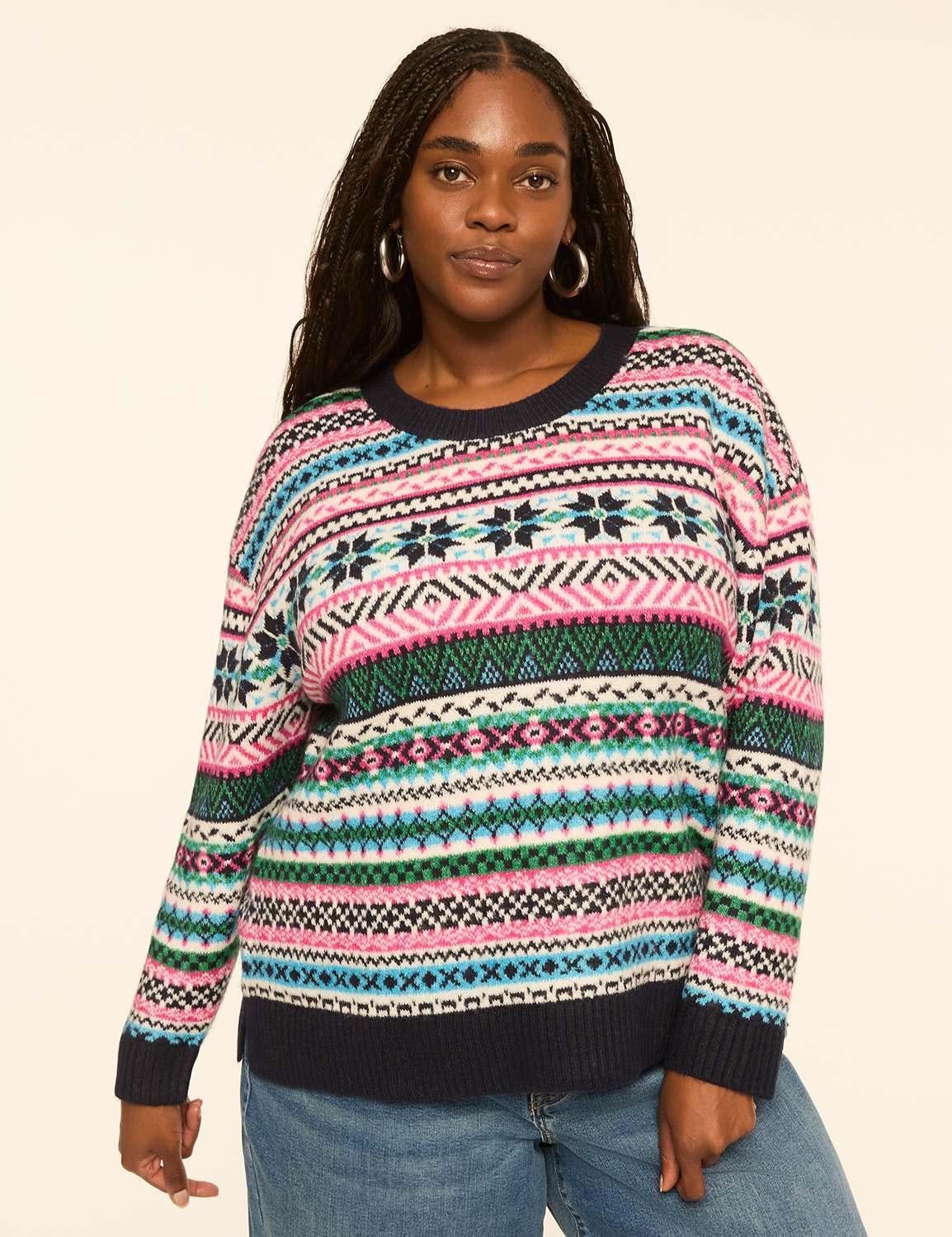 fair isle crew-neck sweater
