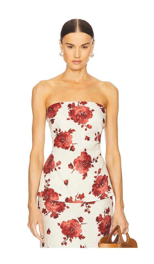 faithfull alexa top in beige,red. - size l (also in xl)