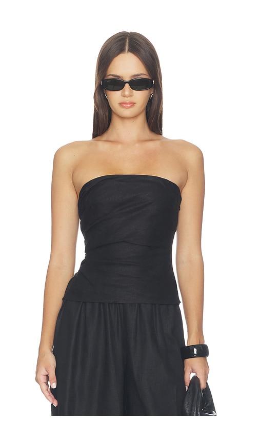 faithfull alzira top in black. - size l (also in s, xs, m)