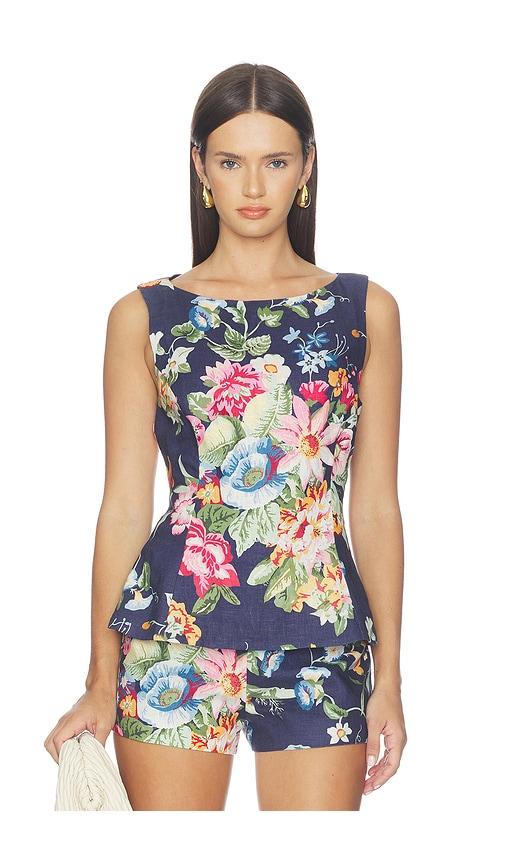 faithfull ana top in navy. - size l (also in s, xs, m)