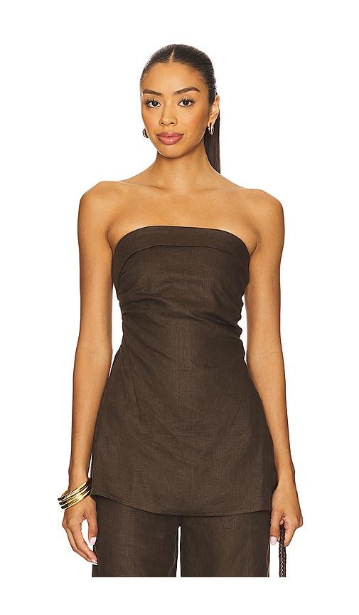 faithfull boe tunic top in chocolate. - size l (also in s, xs, m, xl)