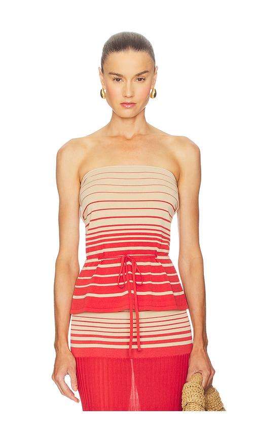 faithfull casia top in beige,red. - size l (also in xl)
