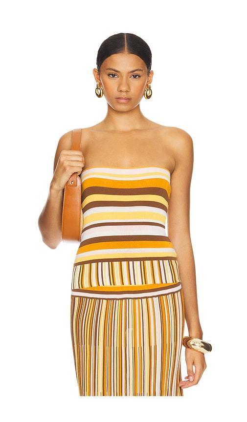faithfull citara strapless top in brown. - size l (also in xl)