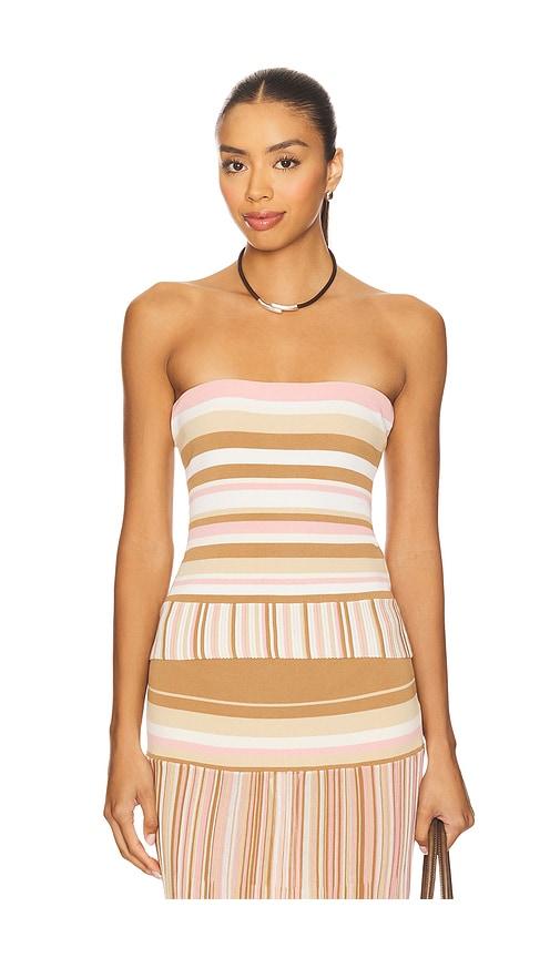 faithfull citara strapless top in tan. - size l (also in m, xl)