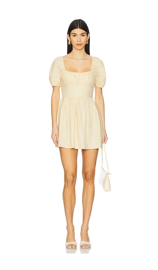 faithfull dalia mini dress in lemon. - size m (also in xs)