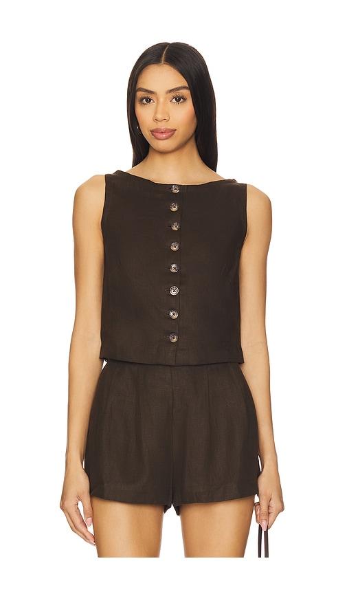 faithfull elia top in chocolate. - size l (also in xs, xl)