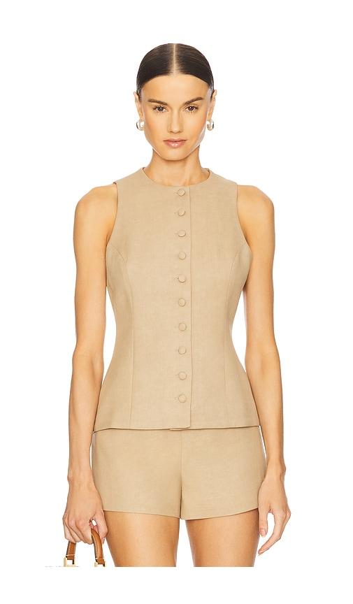 faithfull eveline vest in beige. - size l (also in m)