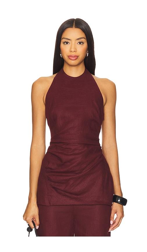 faithfull fia top in burgundy. - size l (also in xs, m)
